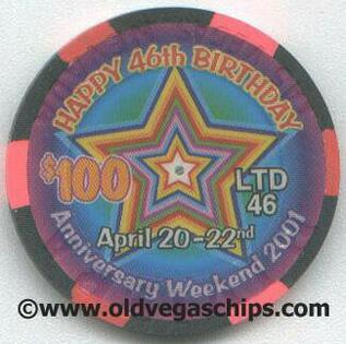 Riviera 46th Anniversary $100 Poker Chip