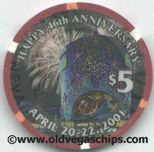 Riviera 46th Anniversary $5 Casino Chip