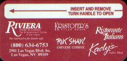 Las Vegas Riviera Hotel Room Key