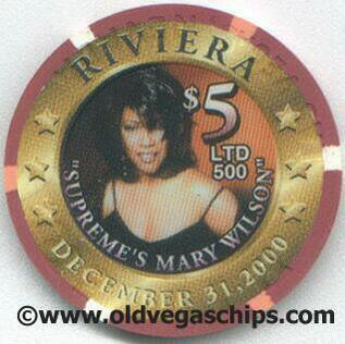 Las Vegas Riviera Mary Wilson $5 Casino Poker Chip