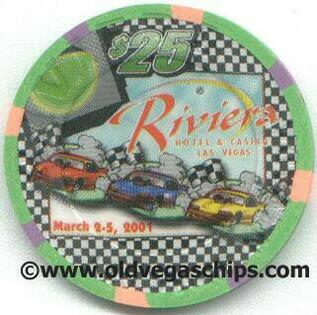 Las Vegas Riviera NASCAR Race Weekend 2001 $25 Casino Chips