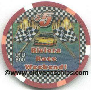 Las Vegas Riviera NASCAR Race Weekend 2001 $5 Casino Poker Chips