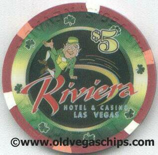 Las Vegas Riviera St. Patrick's Day 2001 $5 Casino Chip 