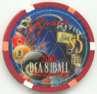 Riviera BCA 8 Ball Championship 2004 $5 Casino Chip