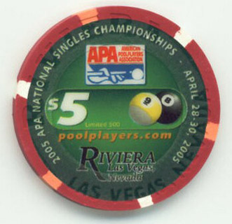 Riviera APA Championships 2005 $5 Casino Chip 