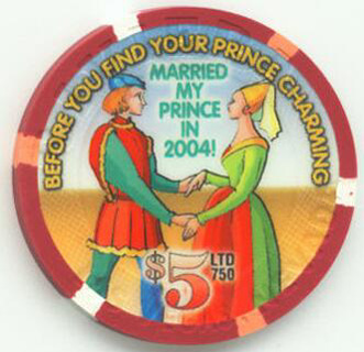 Riviera Married My Prince in 2004 $5 Casino Chip