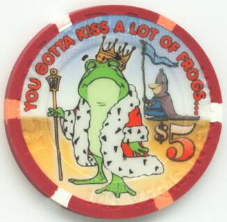 Riviera You Gotta Kiss Alot of Frogs $5 Casino Chip