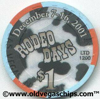 Las Vegas Riviera National Finals Rodeo 2001 $1 Casino Poker Chips