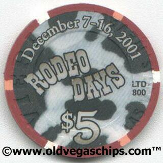 Las Vegas Riviera National Finals Rodeo 2001 $5 Casino Chips