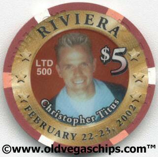 Riviera Christopher Titus 2002 $5 Casino Poker Chip