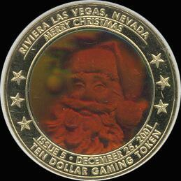 Riviera Christmas 2001 $10 Hologram Token
