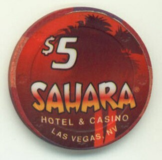 Sahara Hotel Sunburst $5 Casino Chip