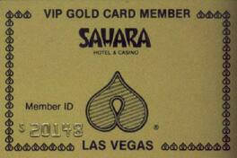 Sahara Casino VIP Gold Slot Club Card