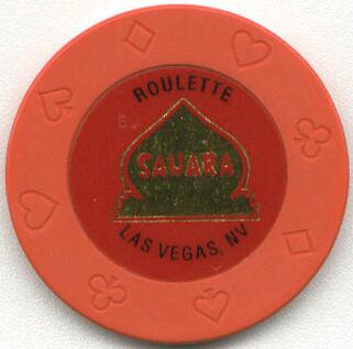 Las Vegas Sahara Hotel Orange Roulette Chip