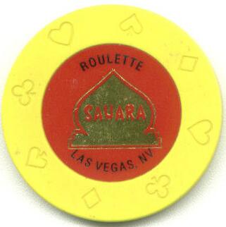 Las Vegas Sahara Hotel Yellow Roulette Chip