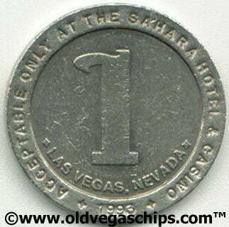 Sahara Hotel 1993 $1 Slot Token