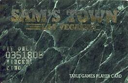 Sam's Town Casino Table Games Player Card