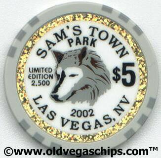 Las Vegas Sam's Town Casino Gray Wolf 2002 $5 Casino Chip