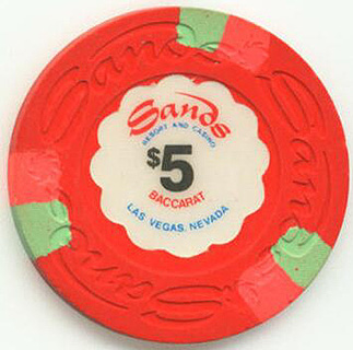 Sands Hotel Baccarat $5 Casino Chip