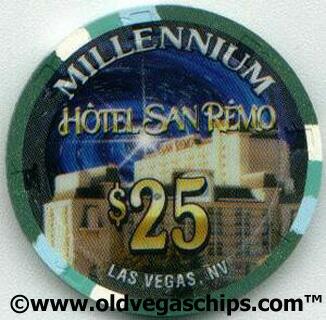 Las Vegas Hotel San Remo Millennium $25 Casino Chip