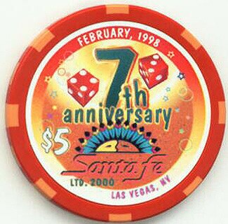 Santa Fe Casino 7th Anniversary $5 Casino Chip