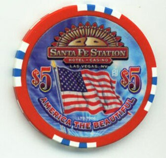 Las Vegas Santa Fe Station America the Beautiful $5 Casino Chip