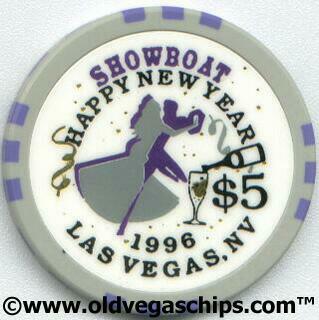 Showboat Hotel Happy New Year 1996 $5 Casino Chip