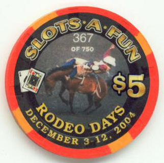 Slots A Fun National Finals Rodeo 2004 $5 Casino Chip