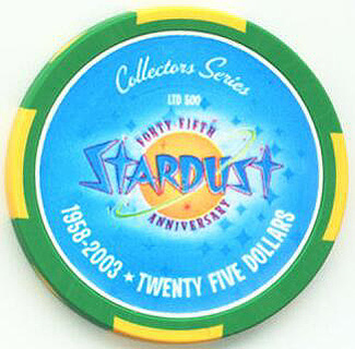 Stardust 45th Anniversary $25 Casino Chip