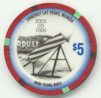 Las Vegas Stardust New Year 2005 $5 Casino Chips