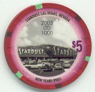 Stardust New Year $5 Casino Chips