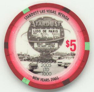 Las Vegas Stardust New Year 2005 $5 Casino Chips