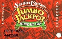 Station Casinos Jumbo Jackpot Slot Club Card