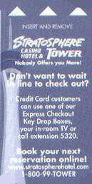 Las Vegas Stratosphere Hotel Room Key