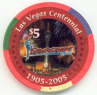 Stratosphere Las Vegas 100th Birthday $5 Casino Chip