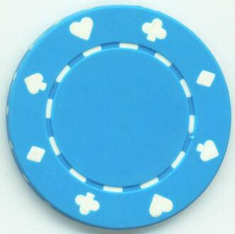 Card Suits Light Blue Poker Chip