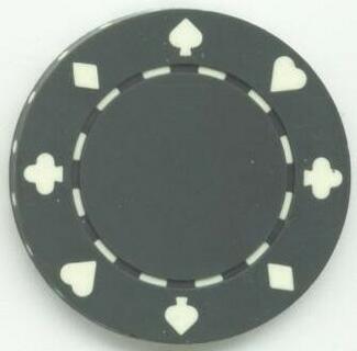 Card Suits 11.5 Gram Clay Composite Gray Poker Chip