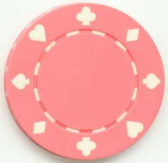 Card Suits 11.5 Gram Clay Composite Pink Poker Chip