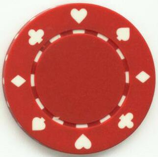Card Suits 11.5 Gram Clay Composite Red Poker Chip