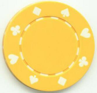 Card Suits 11.5 Gram Clay Composite Yellow Poker Chip
