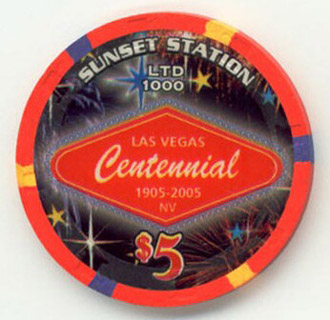 Sunset Station Las Vegas Centennial $5 Casino Chip