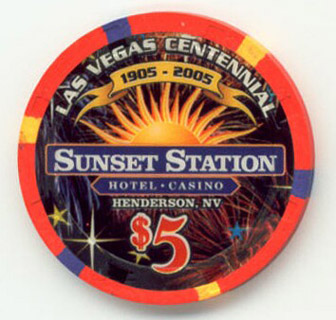 Sunset Station Las Vegas Centennial $5 Casino Chip