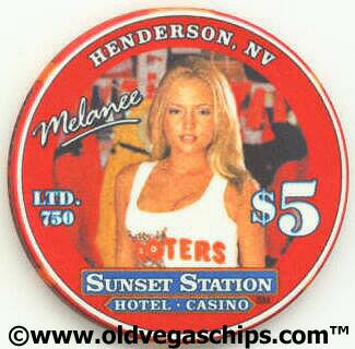 Las Vegas Sunset Station Hooters Grand Opening $5 Casino Chip 2