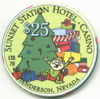 Sunset Station Christmas 2002 $25 Chip