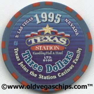 Texas Station 1995 $3 Casino Chip 