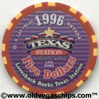 Texas Station Loveshack 1996 $5 Casino Chip 