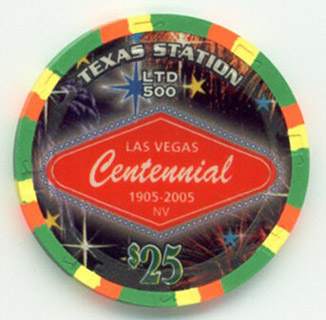 Las Vegas Texas Station Las Vegas Centennial $25 Casino Chip 