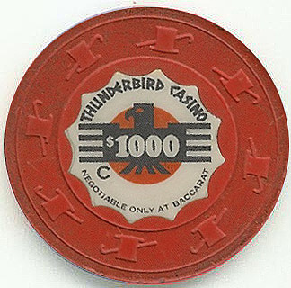 Las Vegas Thunderbird Hotel Baccarat $1000 Casino Chip