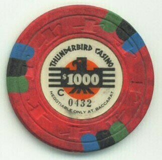 Thunderbird Hotel Baccarat $1000 Casino Chip