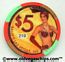 Bally's Casino Showgirl 2007 $5 Casino Chip